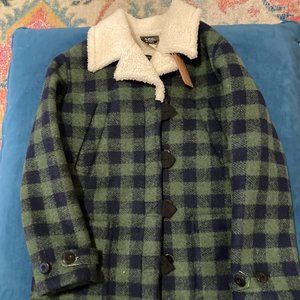 A.P.C. plaid-check print jacket- New!